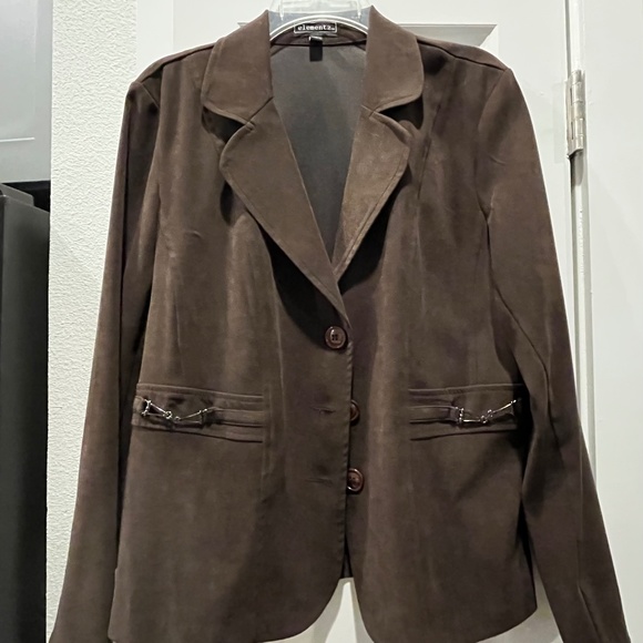 Elementz Jackets & Blazers - Elementz Size L, Brown Jacket buttons up the front